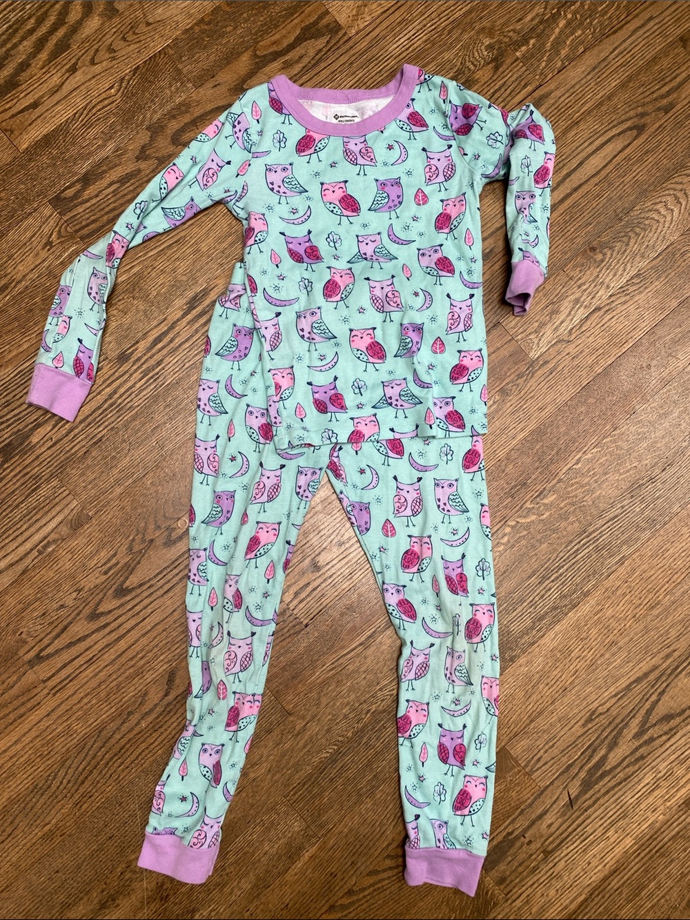 Girls owl pajamas 100% cotton size 6